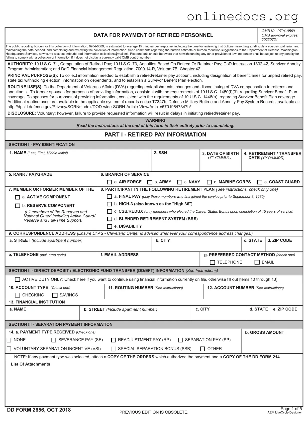 DD 2656 PDF Form
