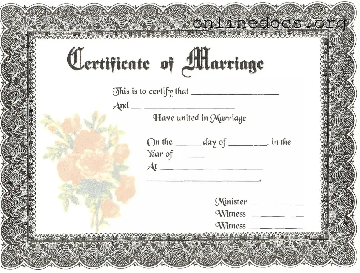 Marriage Certificate PDF Form
