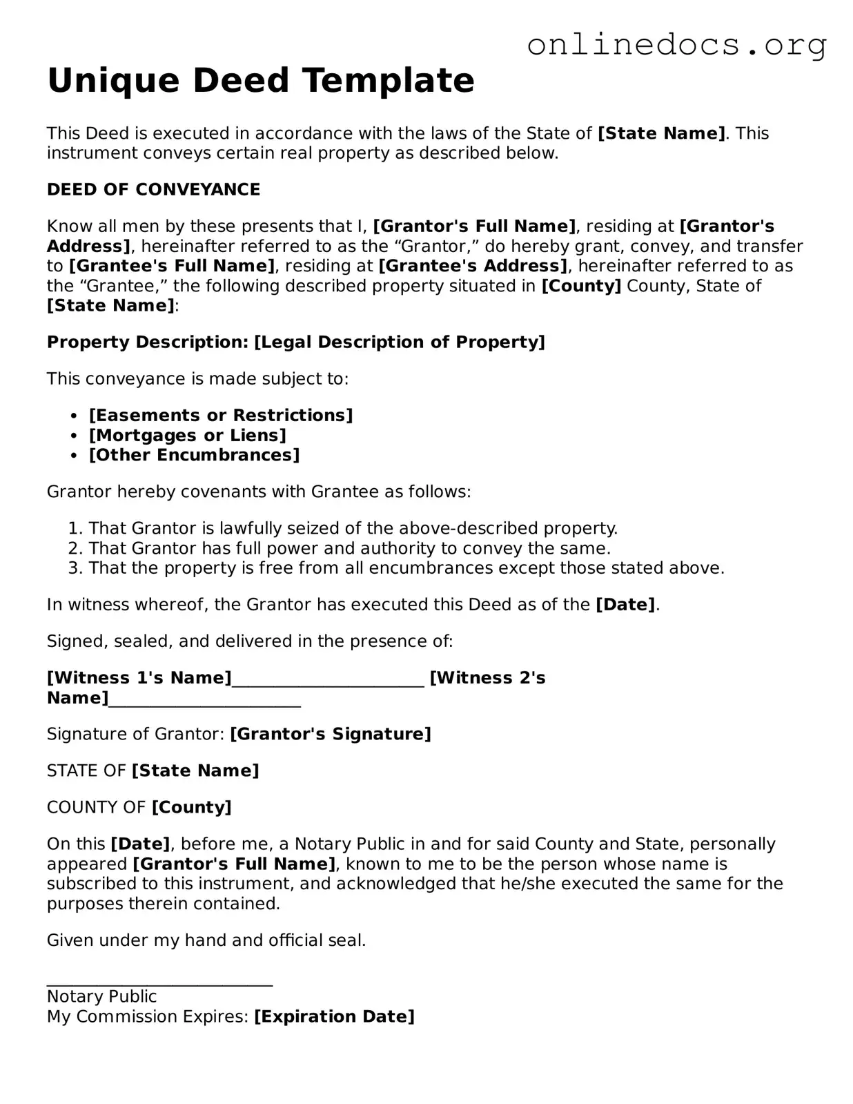 Printable Deed Form