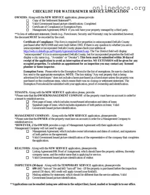 Dekalb County Water Application PDF Form