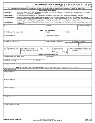 Da 638 PDF Form