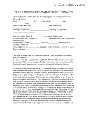 Health Guarantee PDF Form