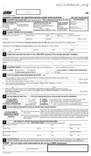 Ca Dmv Dl 44 PDF Form
