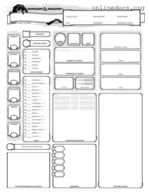 Dnd Character Sheet PDF Form
