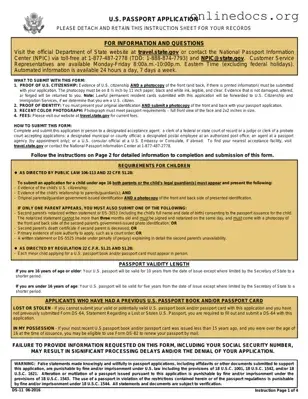 DS-11 U.S. Passport application PDF Form