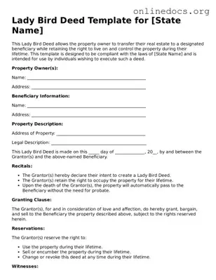 Printable Lady Bird Deed Form