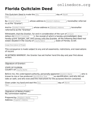 Fillable  Deed Form for Florida
