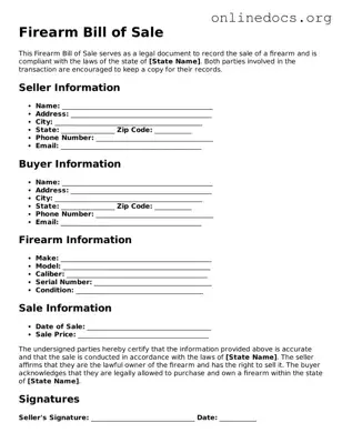 Printable Firearm Bill of Sale Form