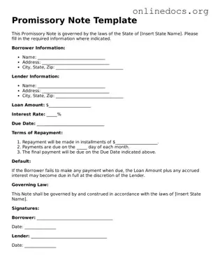 Printable Promissory Note Form