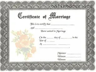 Marriage Certificate PDF Form