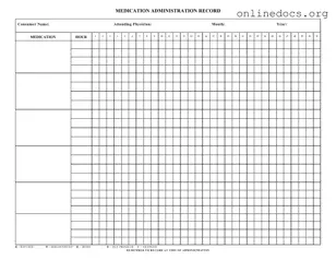 Medication Administration Record Sheet PDF Form