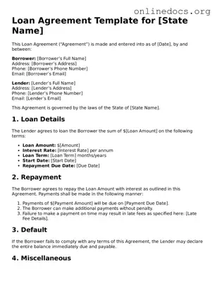 Printable Loan Agreement Form