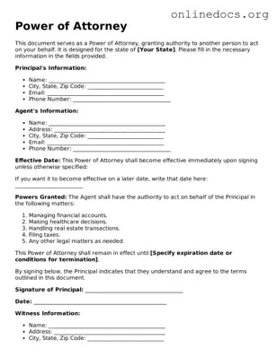 Printable Power of Attorney Form