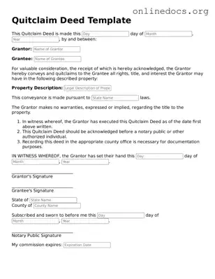 Printable Quitclaim Deed Form