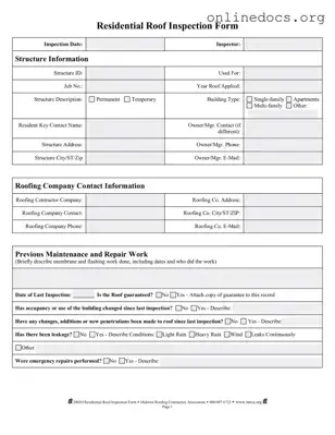 Roof Inspection PDF Form