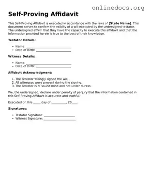 Printable Self-Proving Affidavit Form