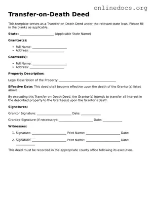 Printable Transfer-on-Death Deed Form
