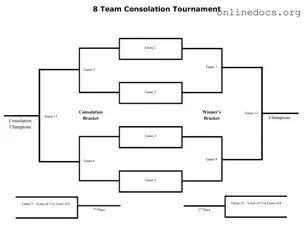 Tournament Consolation Bracket PDF Form