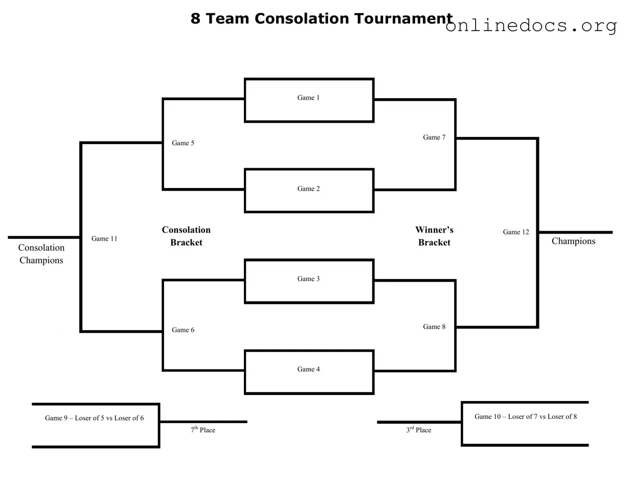 Tournament Consolation Bracket PDF Form