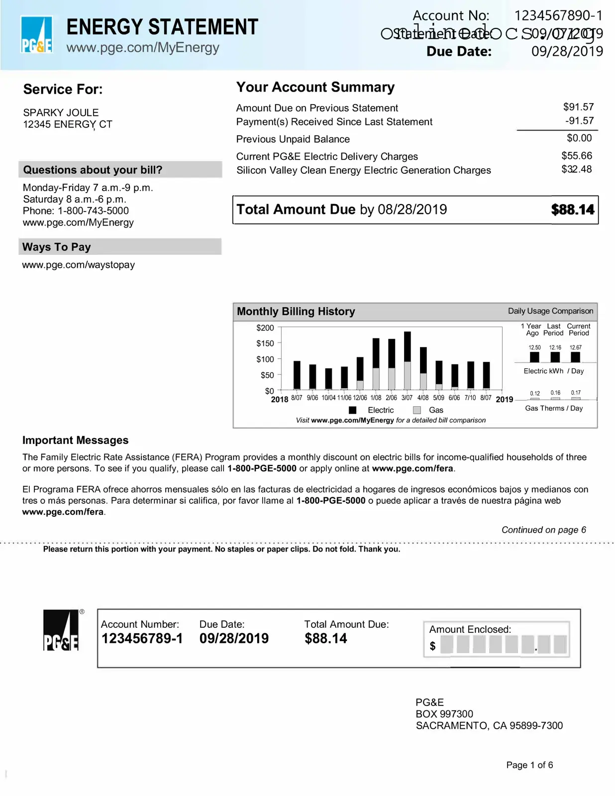 Utility Bill PDF Form